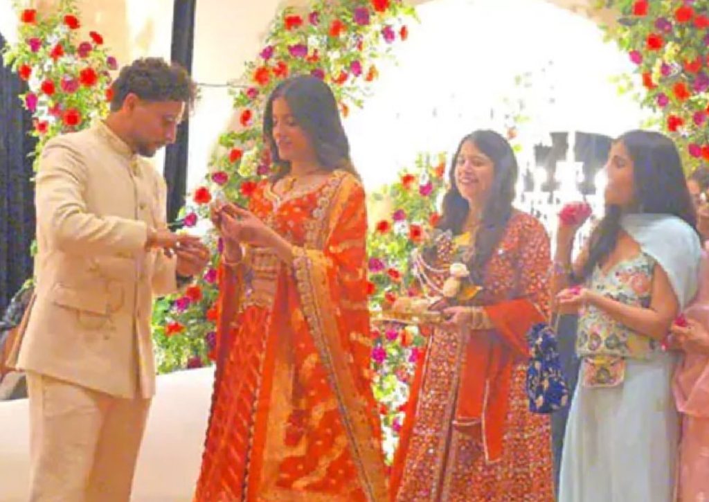 Kuldeep Yadav's engagement with LIC employee and childhood sweetheart Vanshika sparks fan frenzy. Get exclusive details on their love story, secret engagement, and wedding plans.