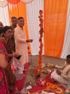 Matri-Peeth Greater Noida West celebrates Durga Puja 2025 with Khuti Puja, grand pandal, cultural shows, and Bengali traditions uniting the community.