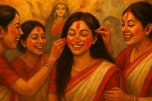 দুর্গাপুজোর সমাপ্তিতে শুভ বিজয়া দশমী ২০২৫ বাঙালির জীবনে নিয়ে এল আবেগ, মিলন আর নতুন সূচনার বার্তা। বিসর্জনের আবেগ, সিঁদুরখেলা, মিষ্টিমুখ আর শুভেচ্ছা বিনিময়ে মাতোয়ারা হল গোটা বাংলা।Shubho Bijoya Dashami 2025 marks the end of Durga Puja with emotions, togetherness, sindoor khela, sweets, and the hope of new beginnings across Bengal and beyond.