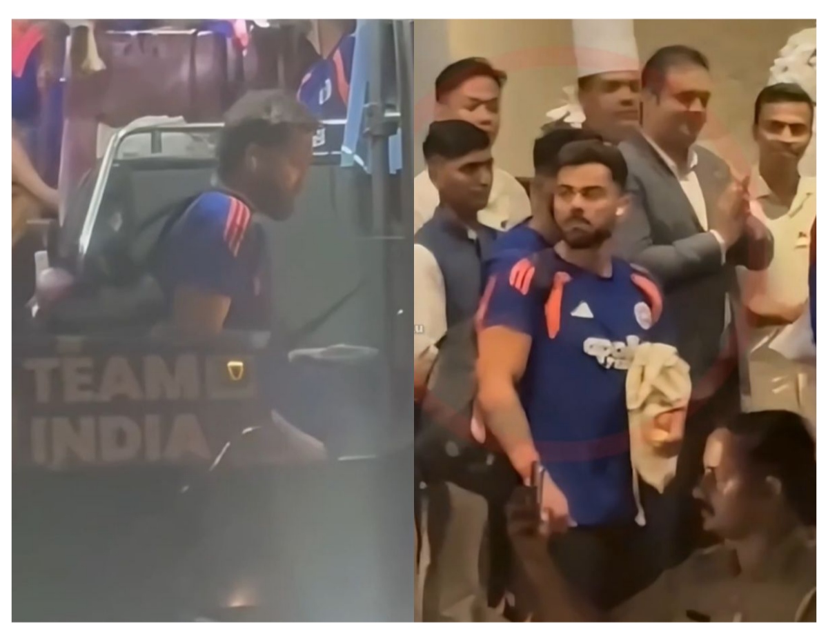ওয়েস্ট ইন্ডিজের বিরুদ্ধে ম্যাচ জয়ের পর হোটেলে ফেরার সময় বাস থেকে নামতে গিয়ে পা হড়কে পড়ে যান রোহিত শর্মা। ঘটনাটি দেখে চমকে ওঠেন বিরাট কোহলি।