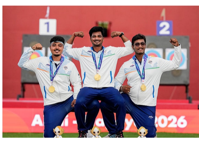 এশিয়ান গেমস ২০২৬-এ বুধবার চারটি সোনা জিতল ভারত। পুরুষদের কমপাউন্ড দলগত ফাইনালে চিনকে ২৩৮-২৩৭ হারাল ভারত। তিরন্দাজিতে এল তিন সোনা, শুটিংয়ে আরও একটি।