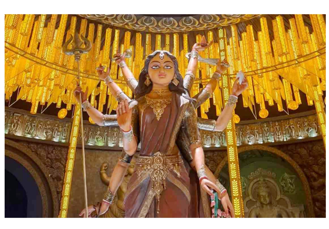 Jodhpur Park 95 Pally Tamasalok Durga Puja 2026 pandal with tactile artwork access for visually impaired visitors