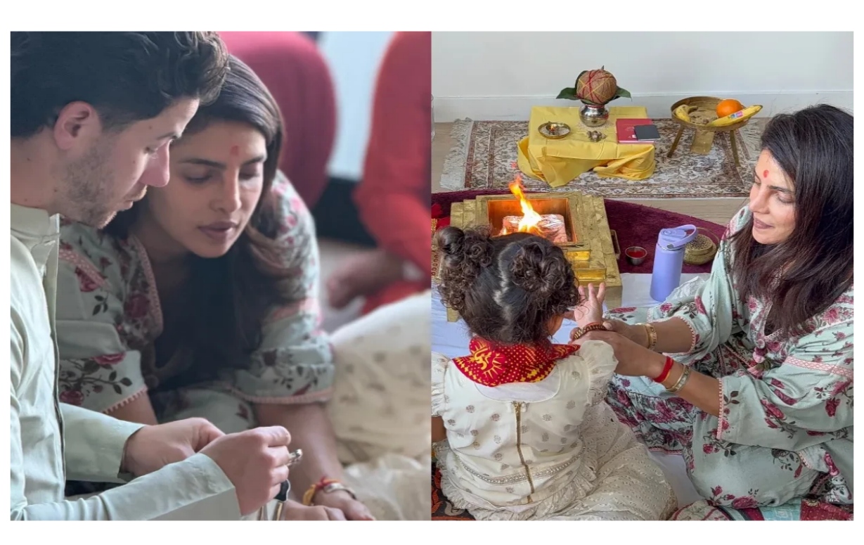 লস অ্যাঞ্জেলেসের বাড়িতে মেয়ে মালতী মেরীকে নিয়ে কন্যাপুজো করছেন প্রিয়াঙ্কা চোপড়া ও নিক জোনাস।